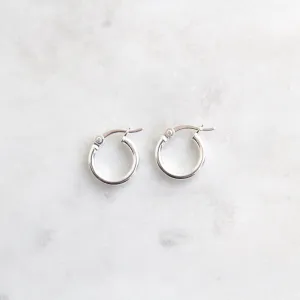 12mm Sterling Silver Tube Hoop