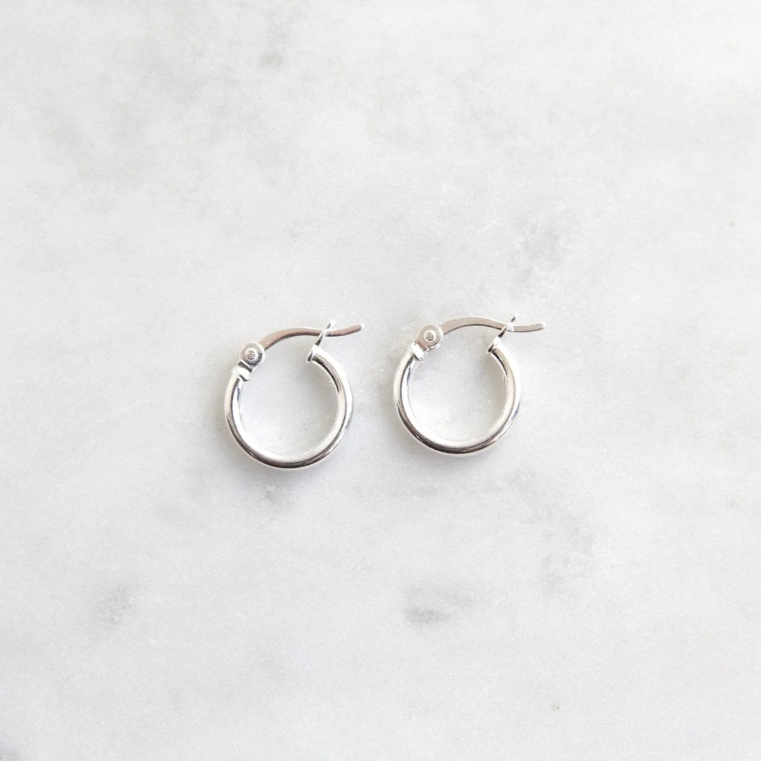 12mm Sterling Silver Tube Hoop