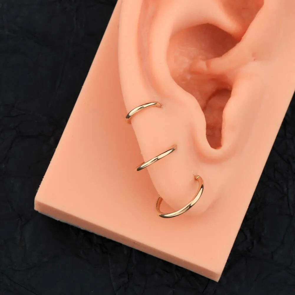 14K Gold 18G Nose Hoop Ring