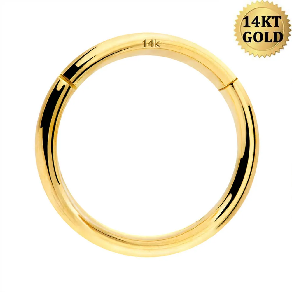 14K Gold 18G Nose Hoop Ring