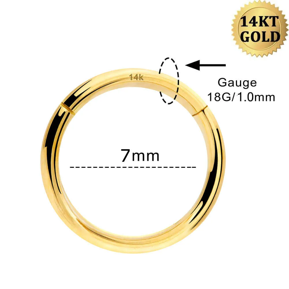 14K Gold 18G Nose Hoop Ring