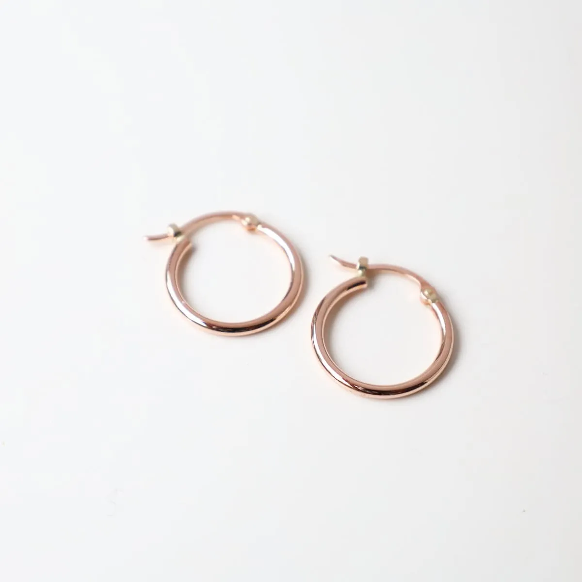 14k Rose Gold 1.5x15mm Tube Hoops