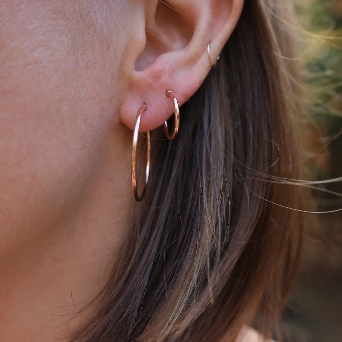 14k Rose Gold 1.5x15mm Tube Hoops