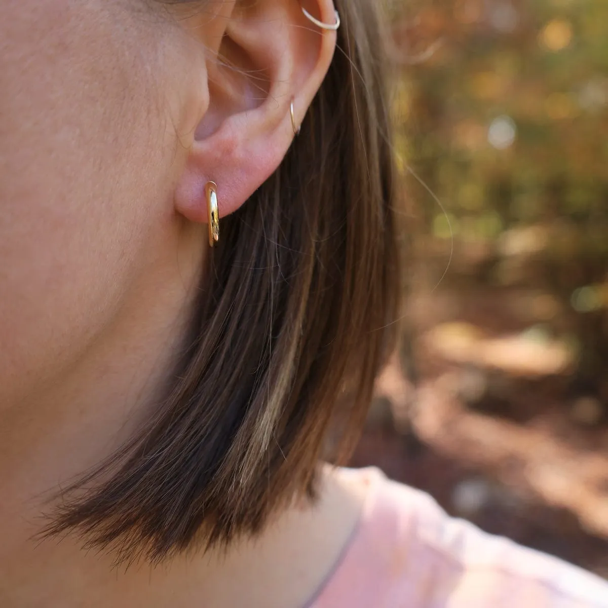 14k Yellow Gold 2.5X15mm Tube Hoop