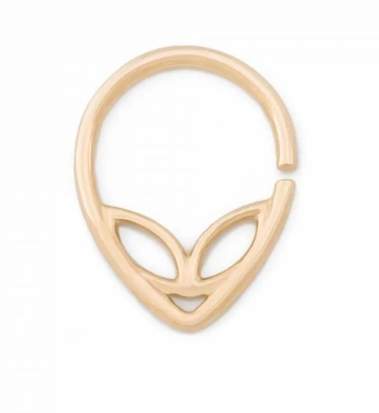 14kt Gold Alien Hoop Ring