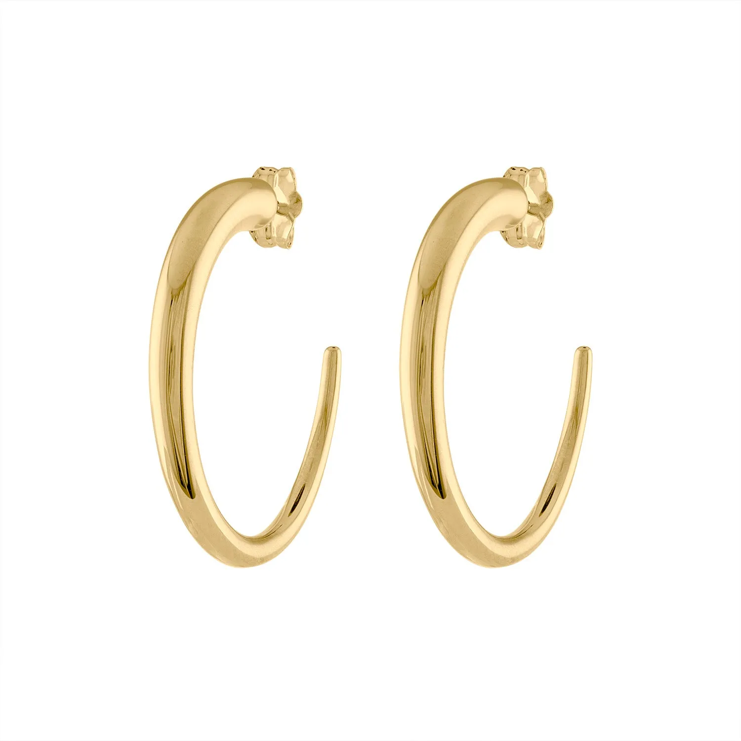 14KT GOLD MEDIUM TAPERED HOOP POST EARRING