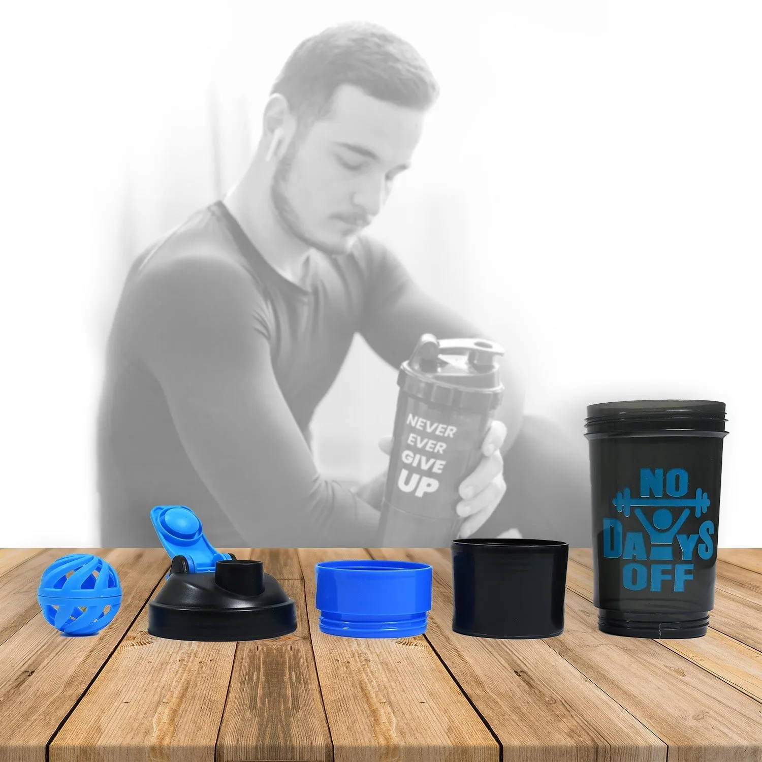 1774 Protein Shaker Bottle|Gym|Water Bottle with 2 Storage Compartment|BPA Free| 500ml