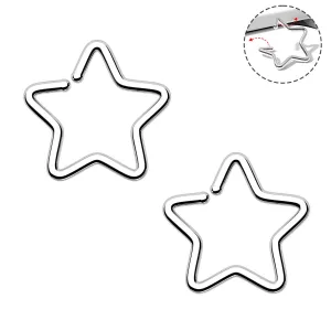 2PCS 20G Titanium Star Seamless Nose Ring