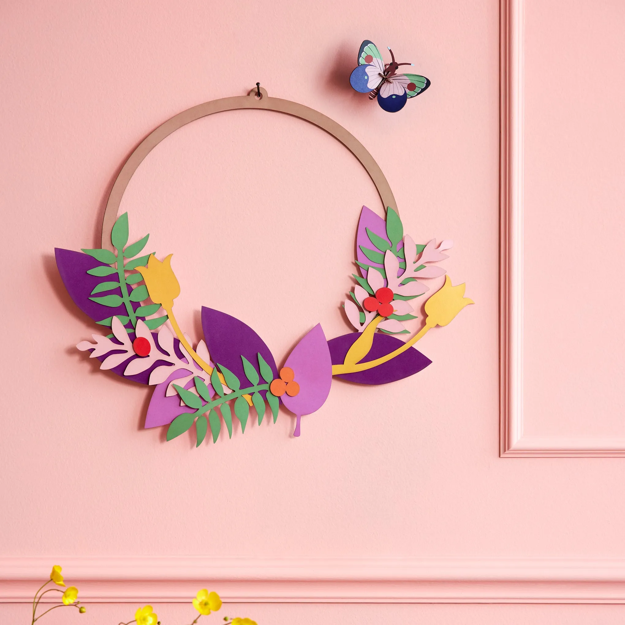 3D DIY Flower Blossom Wreath