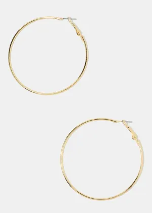 60MM Gold Metal Hoop Earrings