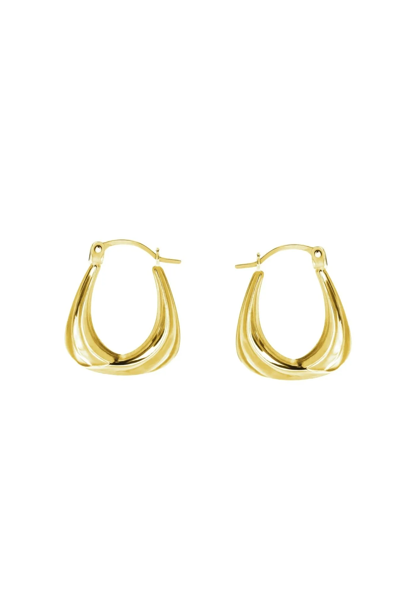 9ct Yellow Gold Swirl Handbag Creole 14mm Hoop Earrings