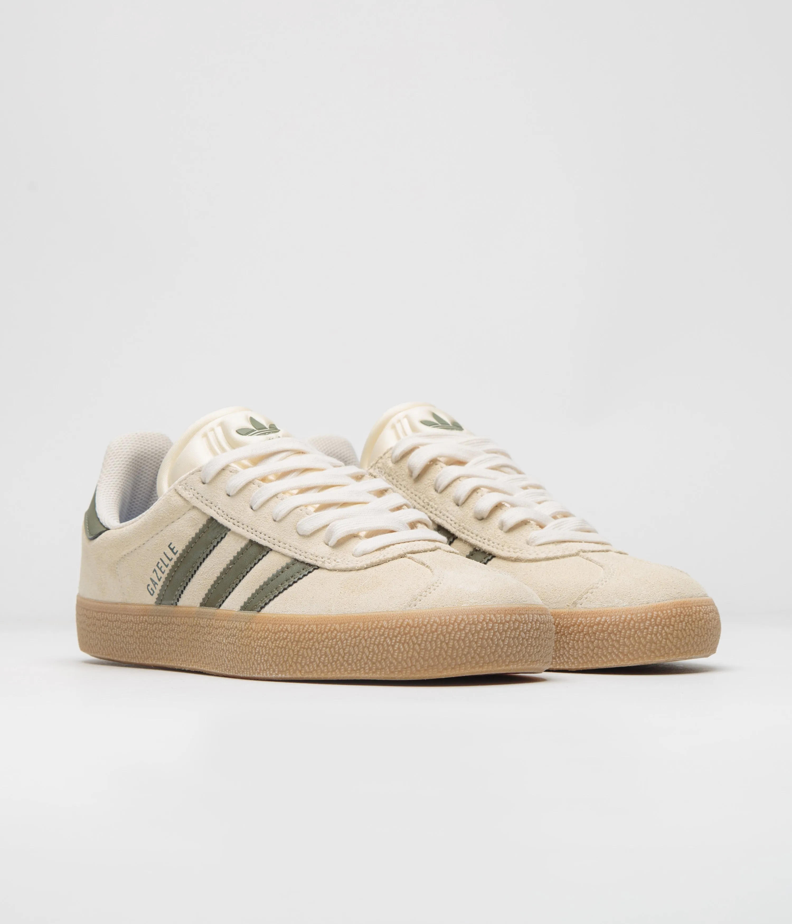 Adidas Gazelle ADV Shoes - Ecru Tint / Focus Olive / Gum