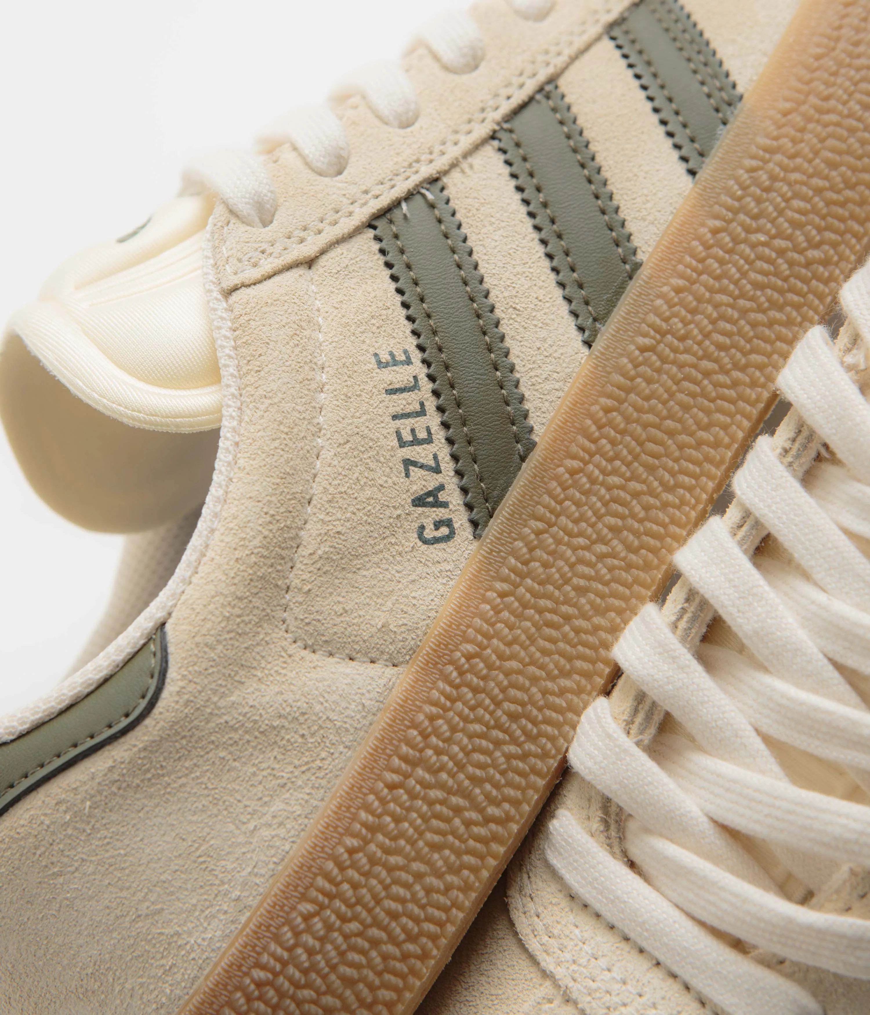 Adidas Gazelle ADV Shoes - Ecru Tint / Focus Olive / Gum