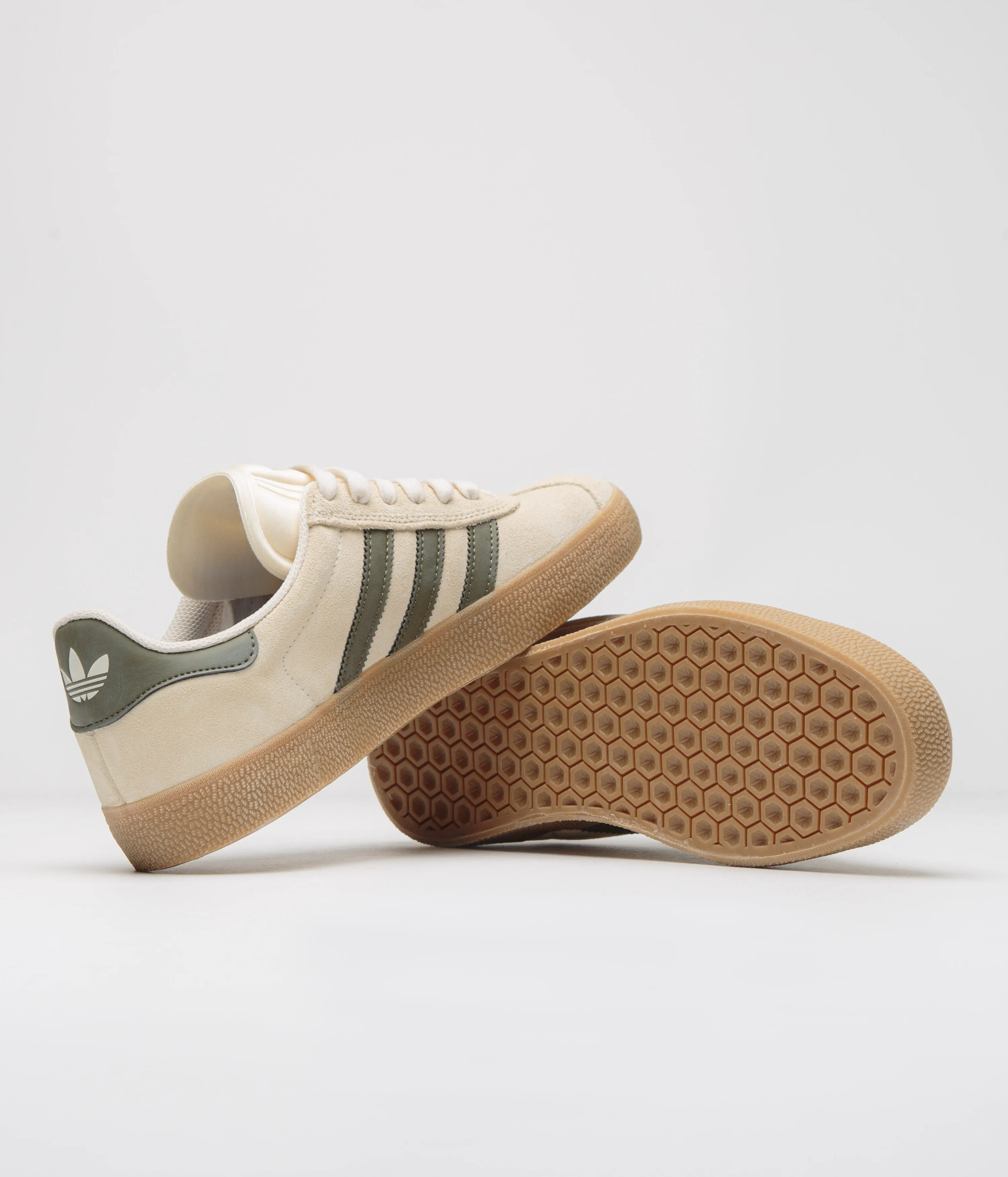 Adidas Gazelle ADV Shoes - Ecru Tint / Focus Olive / Gum