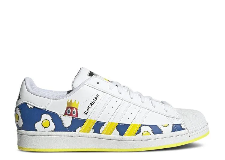 Adidas PHILIP COLBERT X SUPERSTAR 'SAVE THE LOBSTER - FRIED EGGS' sneakers, white