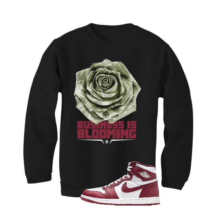 Air Jordan 1 High OG “Team Red” | illcurrency Black T-Shirt (Business is Blooming)