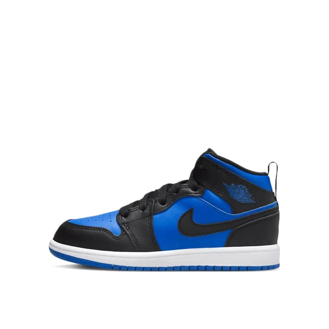 AIR JORDAN 1 MID PS -  BLACK/ROYAL BLUE-BLACK-WHITE