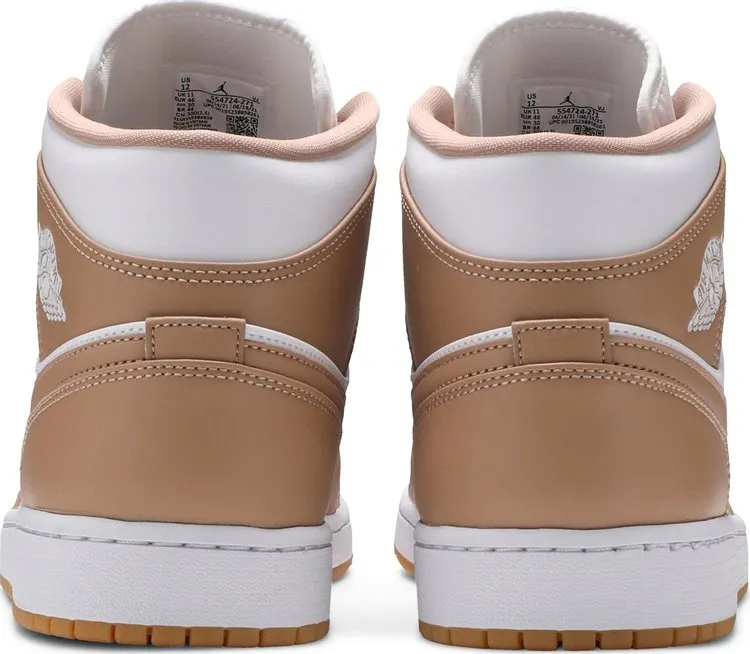 Air Jordan 1 Mid Tan Gum Sneakers, Tan