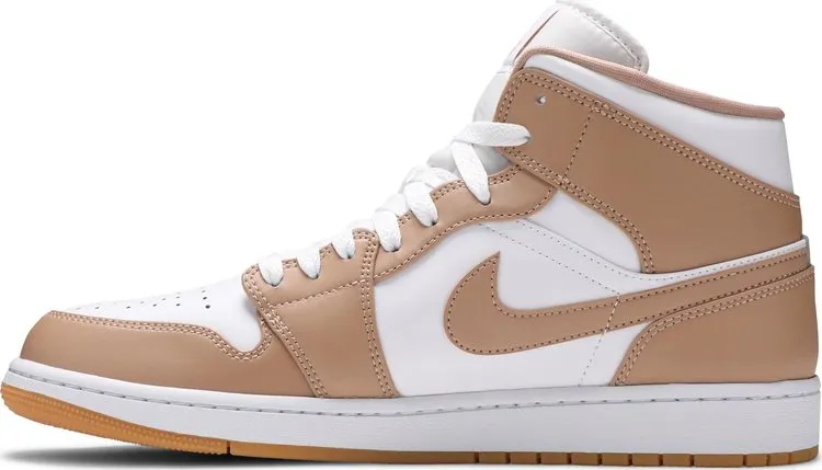 Air Jordan 1 Mid Tan Gum Sneakers, Tan