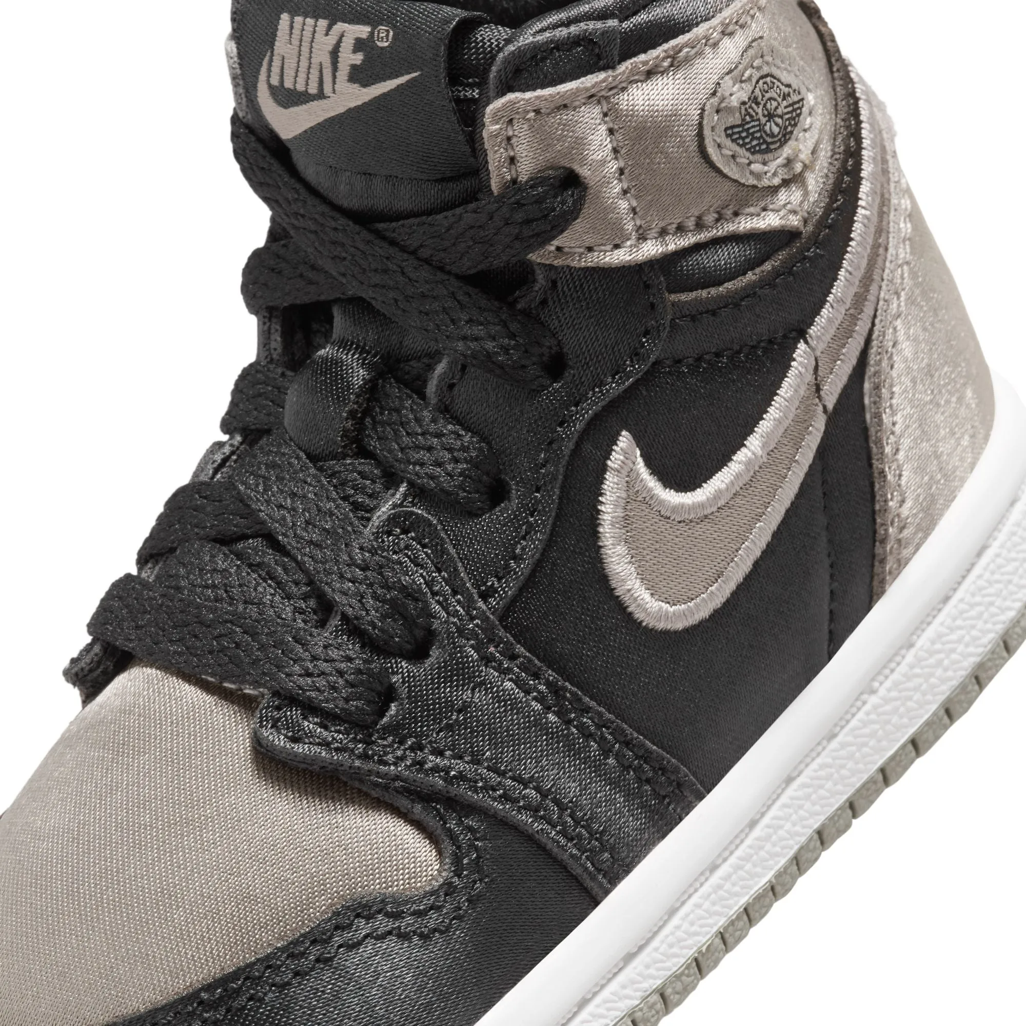 AIR JORDAN 1 RETRO HIGH OG 'SATIN SHADOW' TD - BLACK/MEDIUM GREY/WHITE