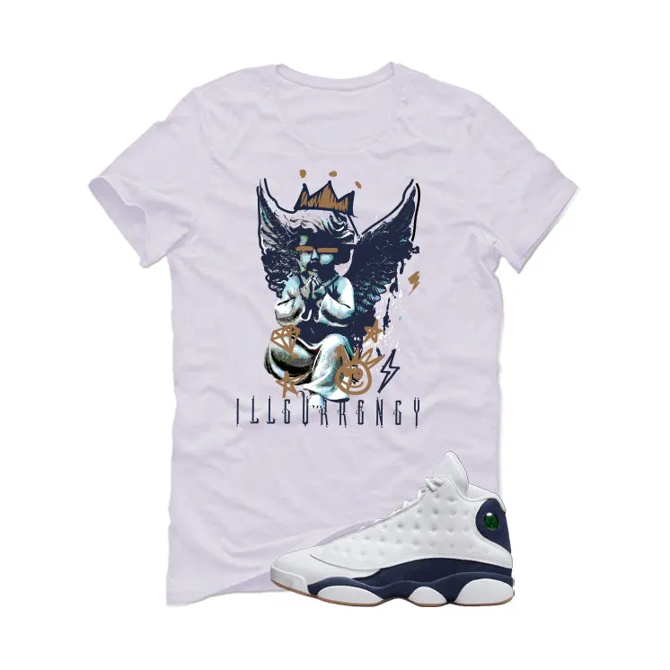 Air Jordan 13 Midnight Navy White T-Shirt (Graffiti Angel)| illcurrency