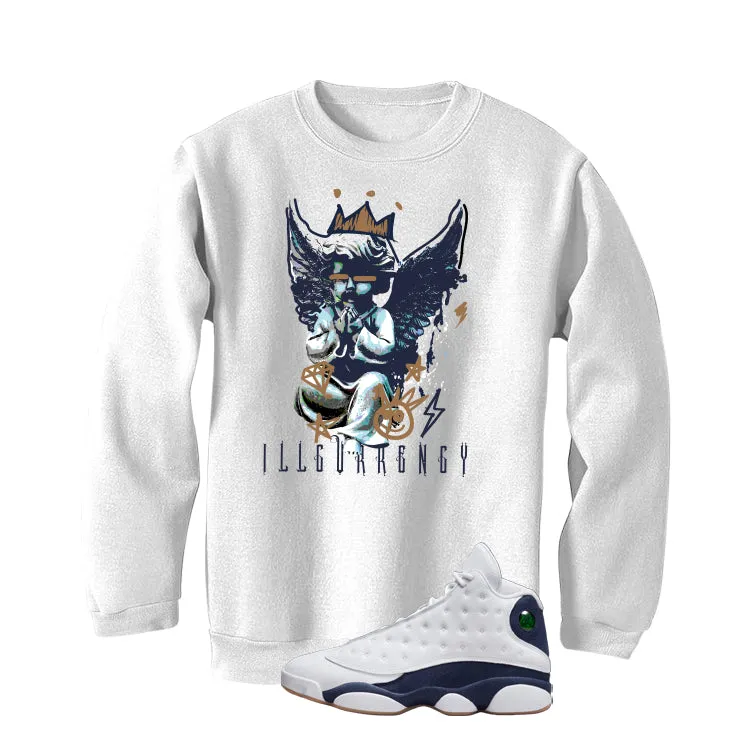 Air Jordan 13 Midnight Navy White T-Shirt (Graffiti Angel)| illcurrency