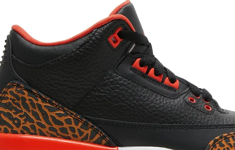 Air Jordan 3 Retro GS Kumquat Sneakers, Black