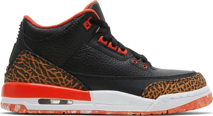 Air Jordan 3 Retro GS Kumquat Sneakers, Black