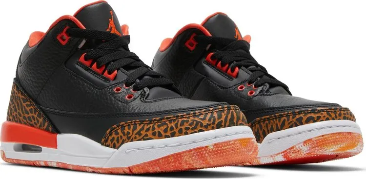 Air Jordan 3 Retro GS Kumquat Sneakers, Black