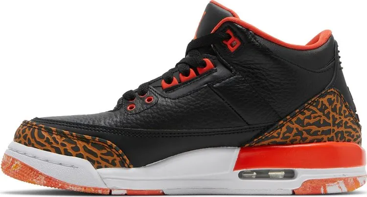 Air Jordan 3 Retro GS Kumquat Sneakers, Black