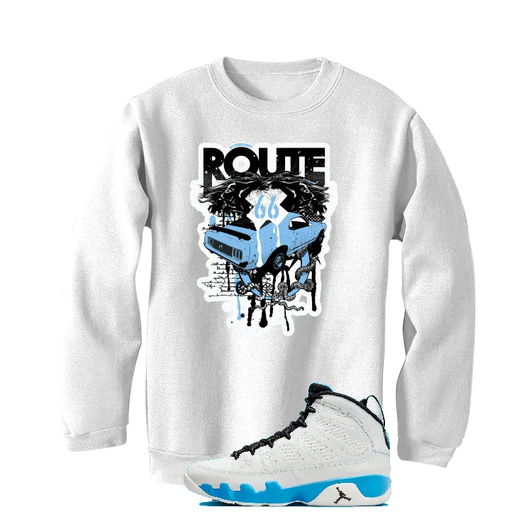 Air Jordan 9 “Powder Blue” | illcurrency White T-Shirt (Route 66 Vintage car)