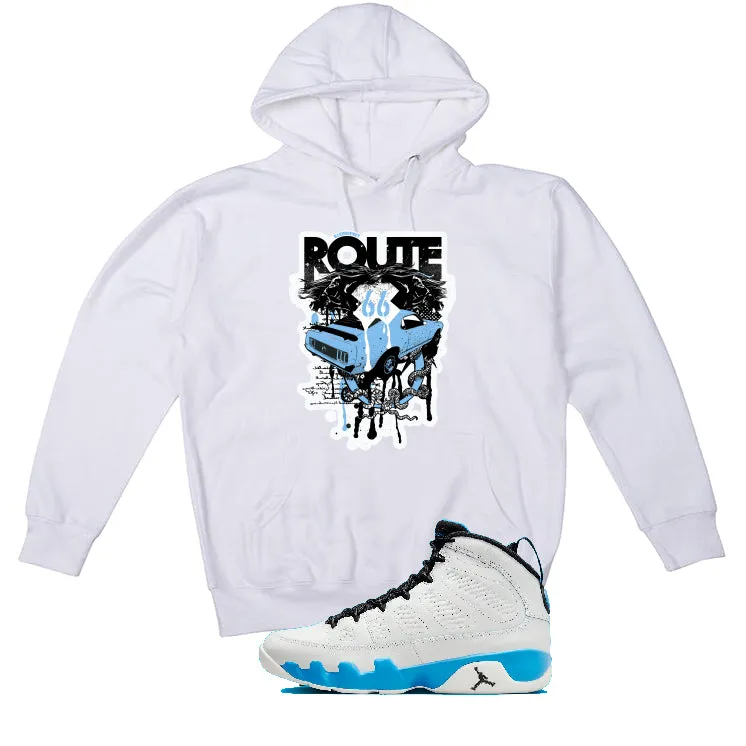 Air Jordan 9 “Powder Blue” | illcurrency White T-Shirt (Route 66 Vintage car)