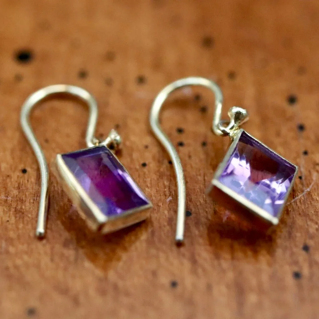 Amethyst Art Deco Dangle Earrings