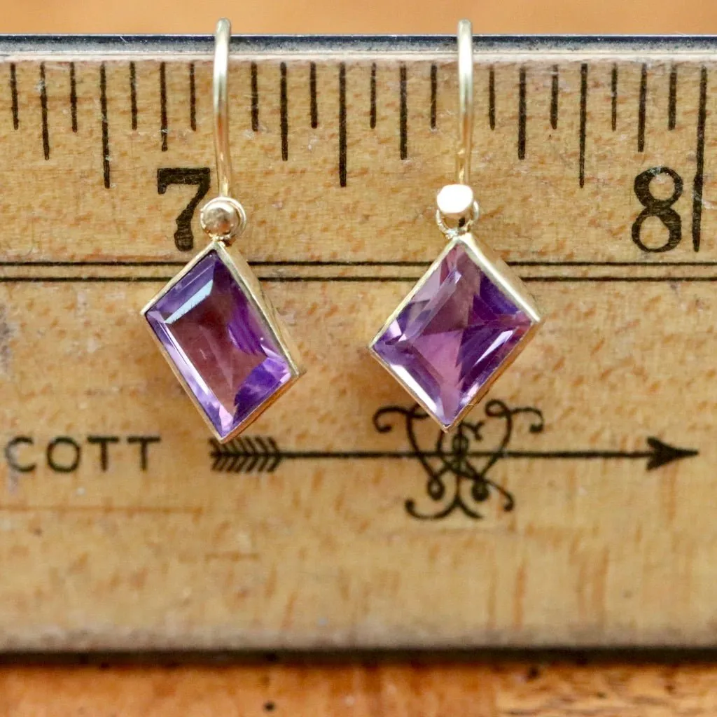 Amethyst Art Deco Dangle Earrings