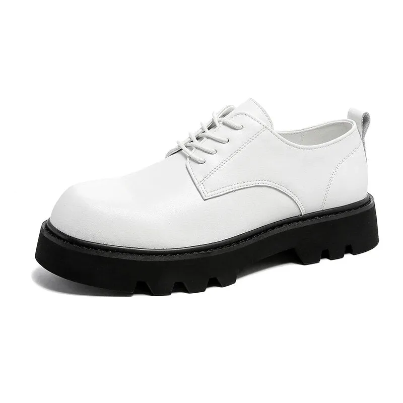 Amozae- Ilsan Contrast Sole White Derby Shoes