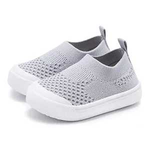 Baby Walking Shoes First Boy Girl Walker Infant Sock Tennis Mesh Sneakers Breathable 6 9 12 18 24 Months Grey Size 12-18 Months Infant