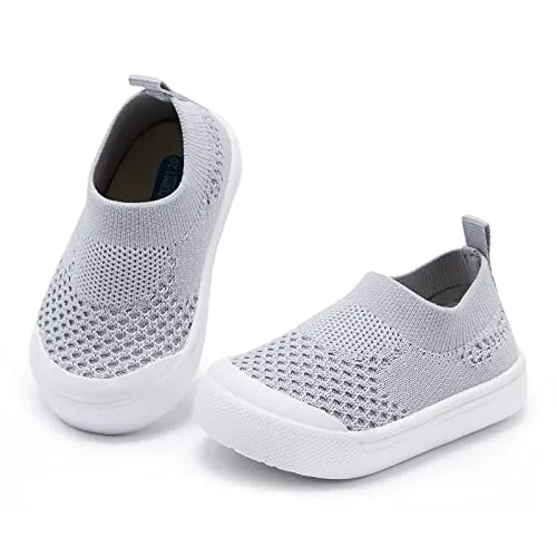 Baby Walking Shoes First Boy Girl Walker Infant Sock Tennis Mesh Sneakers Breathable 6 9 12 18 24 Months Grey Size 12-18 Months Infant