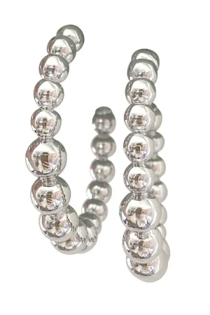 Ball Hoop Earring - Silver