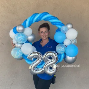 BB18 - Confetti Balloon Frame Hoop - Pick Your Age