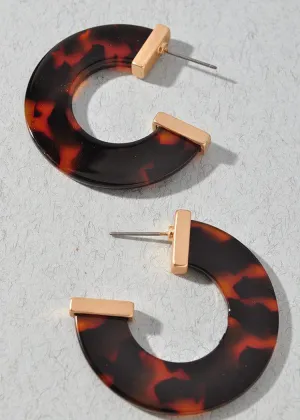 Billie Resin Hoop - Brown