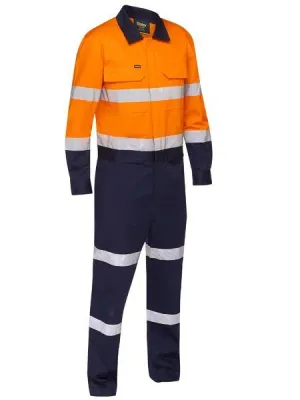 Bisley Taped Hi Vis Work Coverall With Waist Zip Opening - (BC6066T)