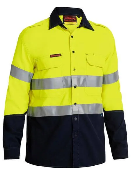 Bisley Tencate Tecasafe Plus 580 Taped Hi Vis Lightweight Fr Vented Shirt (BS8098T)