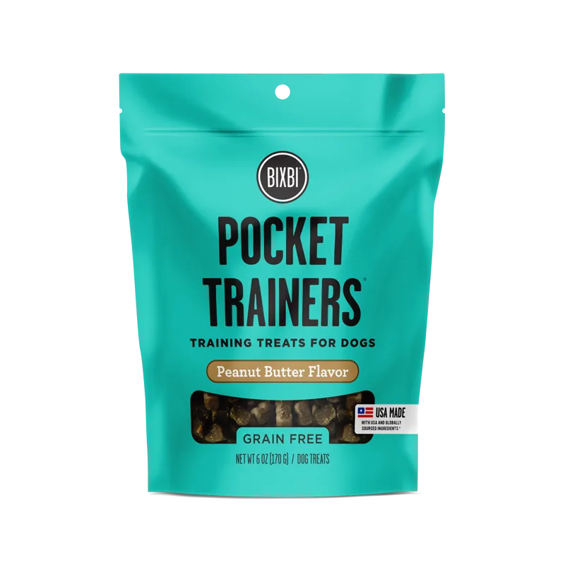 Bixbi Pocket Trainers Peanut Butter Flavor Grain-Free Dog Treats, 6-oz bag