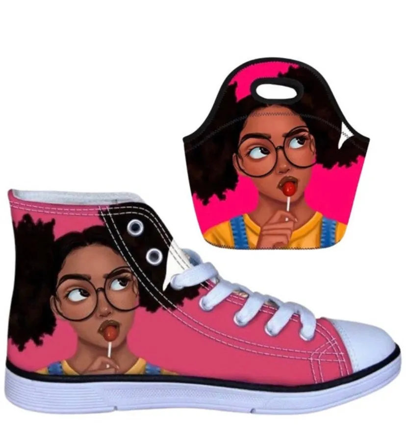 BLACK GIRL MAGIC HIGH TOP BOY SHOES AND BAG COMBO SET