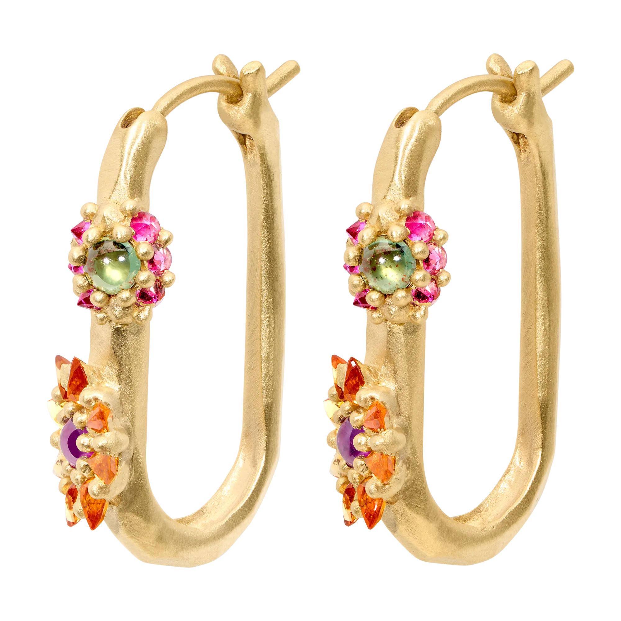 Blossom Crush Daisy Oval Hoop Earrings - Made to Order