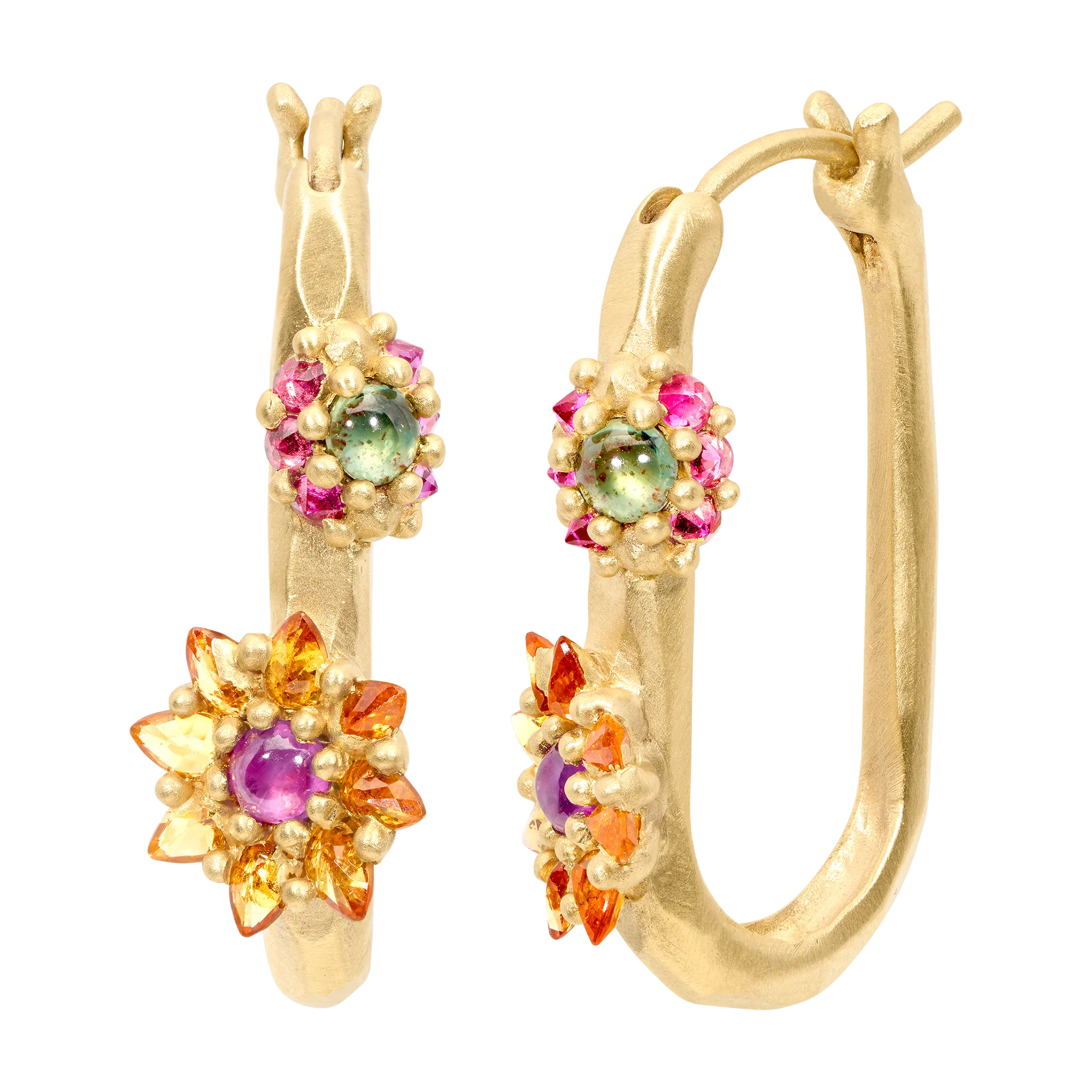 Blossom Crush Daisy Oval Hoop Earrings - Made to Order