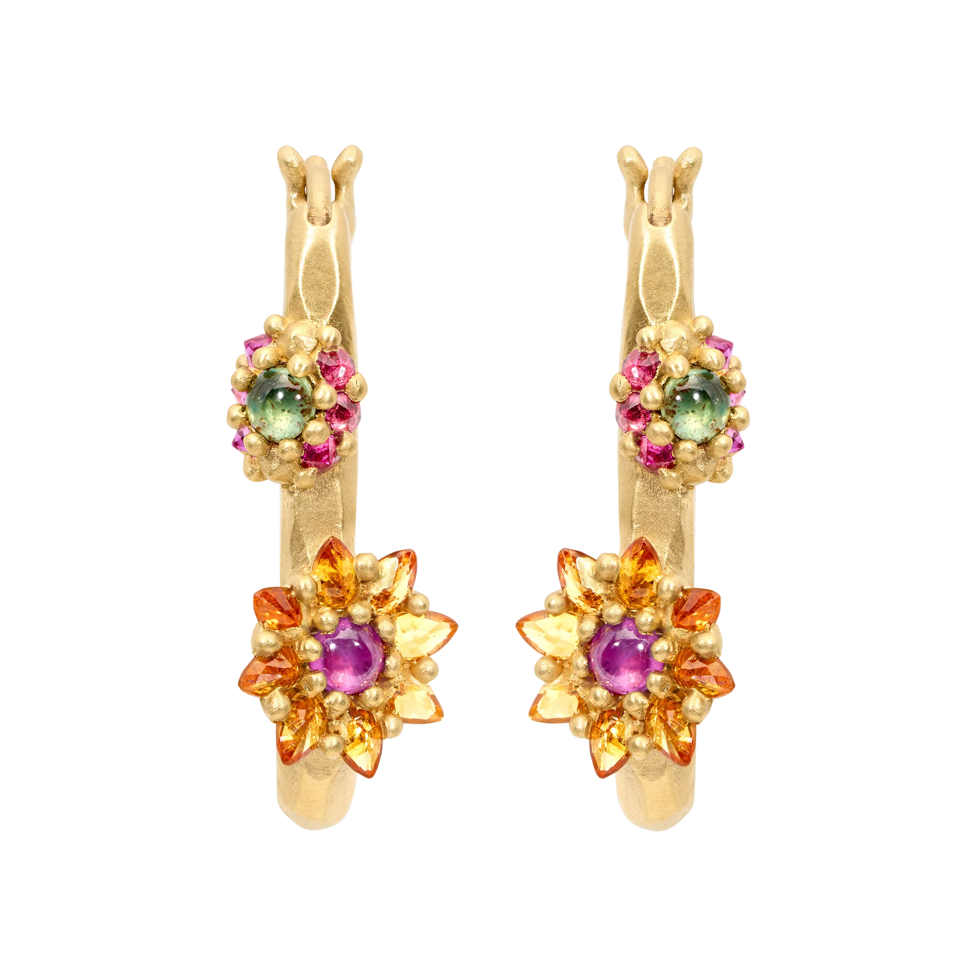 Blossom Crush Daisy Oval Hoop Earrings - Made to Order