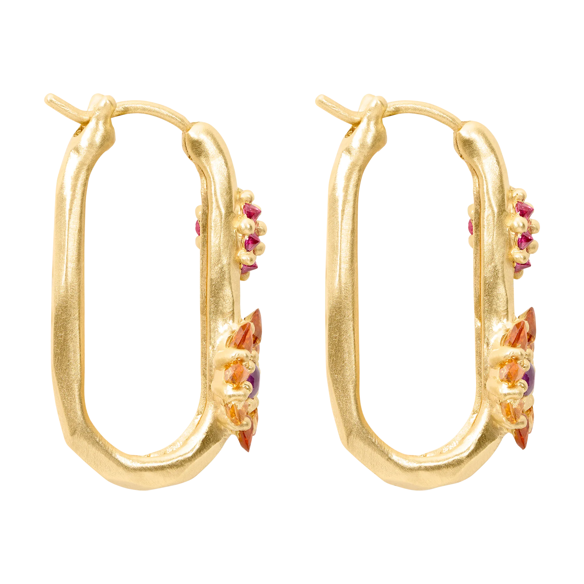 Blossom Crush Daisy Oval Hoop Earrings - Made to Order