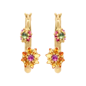 Blossom Crush Daisy Oval Hoop Earrings - Made to Order