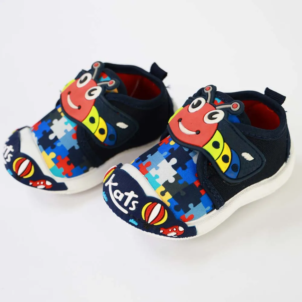 Blue Caterpillar Velcro Closure Shoes